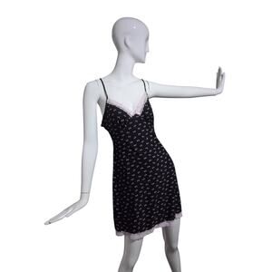 Y2K Babydoll Apt 9 Womens Small Whimsigoth Fairy Pink Bow Lace Dainty Slip Dress